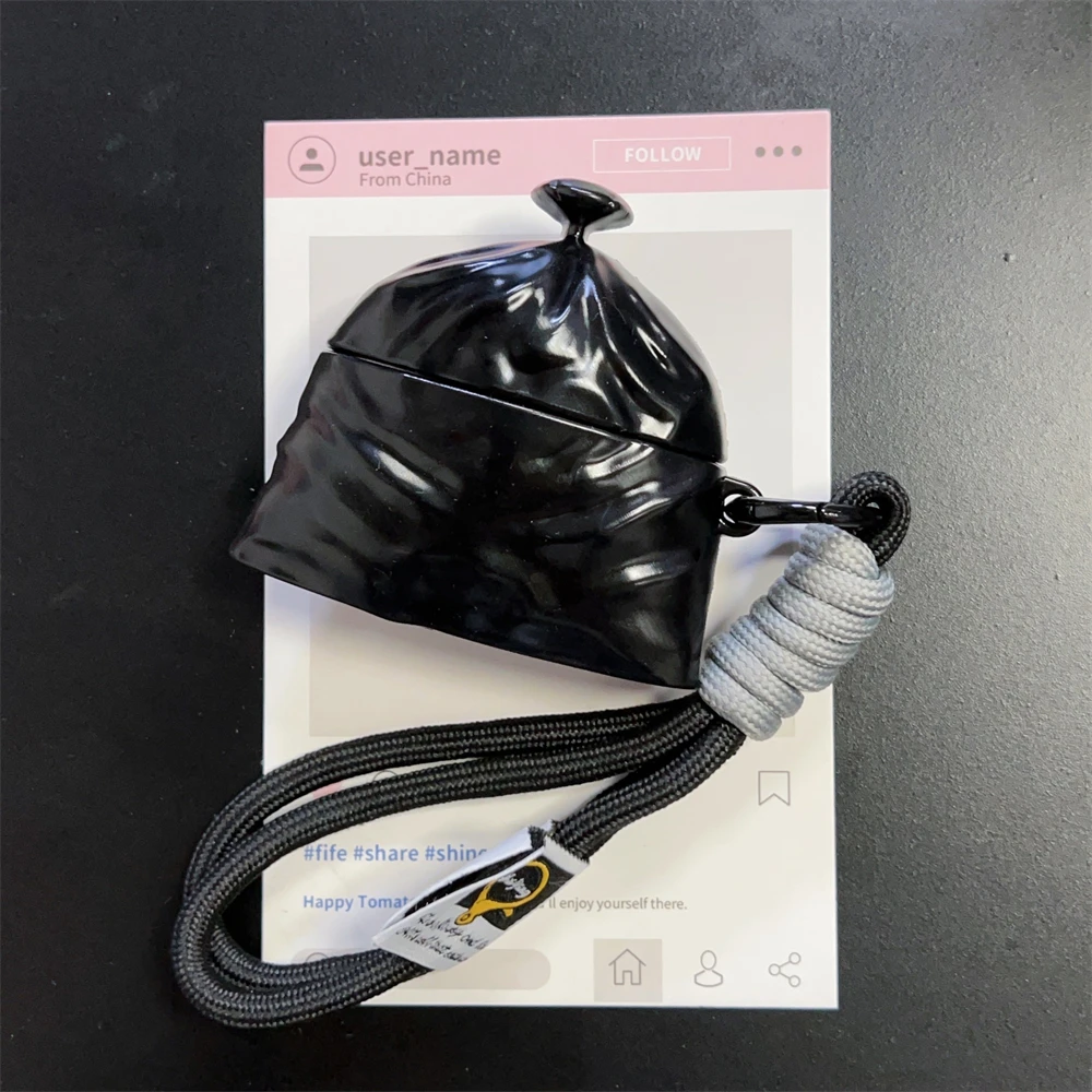 创意垃圾袋AirPods4代蓝牙耳机套适用AirPodsPro2保护壳苹果2/3代