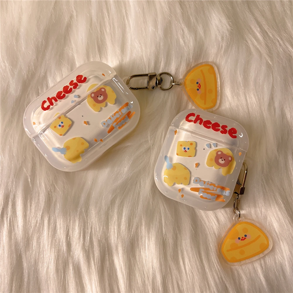 ins超萌奶酪airpodspro2保护套适用苹果3代立体耳机套1/2代女款