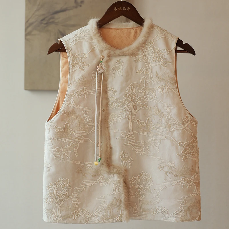 『星楚』新中式国风桑蚕丝休闲马甲DGWQ3348中国风