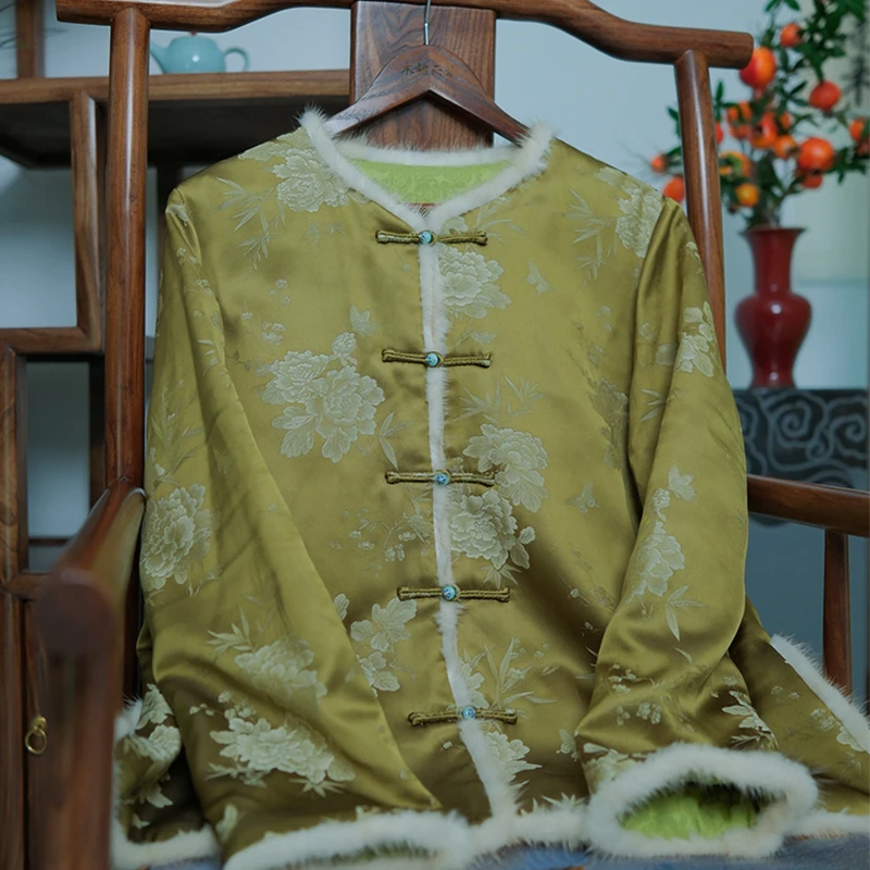 『花间舞』新中式醋酸冬季棉服上衣1182