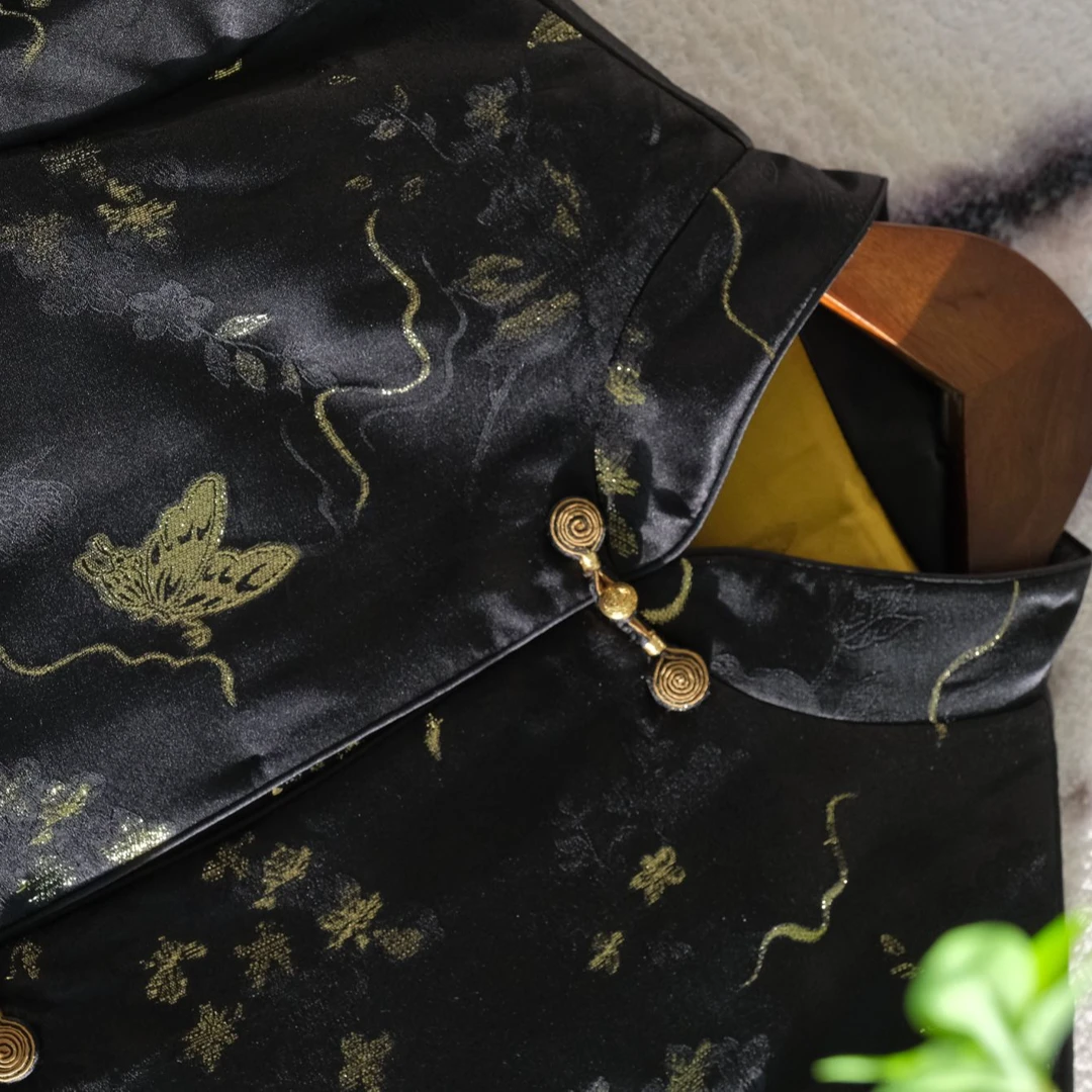 『锦惜』新中式桑蚕丝秋冬宽松百搭国风棉衣DGWW2840