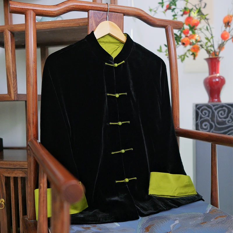 『子衿』新中式桑蚕丝真丝丝绒外套DFWW5894