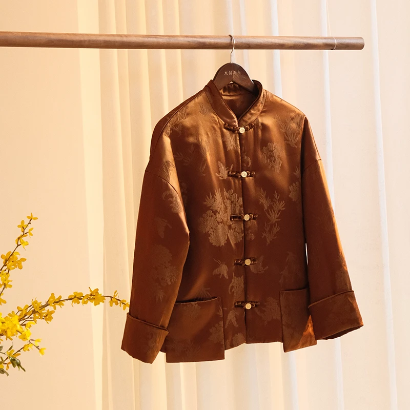 『陆离』新中式国风桑蚕丝秋冬棉衣外套DGWW2389