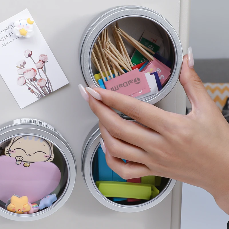 日式家用磁吸调料盒壁挂调味罐厨房香料储物透明收纳盒冰箱贴磁铁