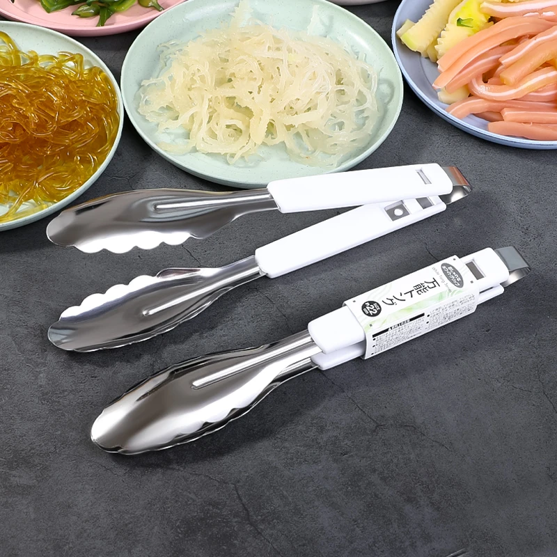 304不锈钢食品夹子多功能专用烤肉夹面包烧烤食物夹厨房防烫餐饮