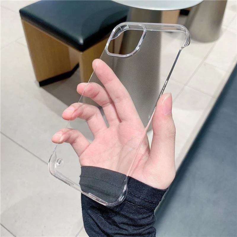 爆款苹果15手机壳最新款无边框透黑iphone14高级感12防摔11磨/13