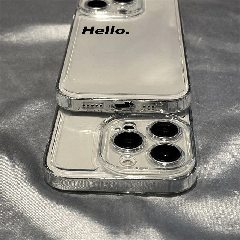 文字hello太空壳适用苹果14手机壳iPhone13/15promax新款12全包11