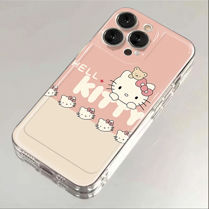 适用苹果15粉色凯蒂猫iPhone14promax天使眼13透明手机12壳软壳L