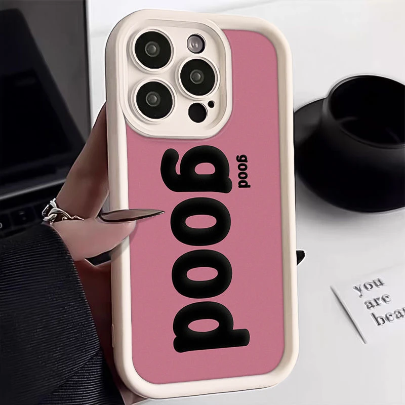 简约撞色GOOD苹果15手机壳iPhone13promax磨砂12/11全包14软壳xr