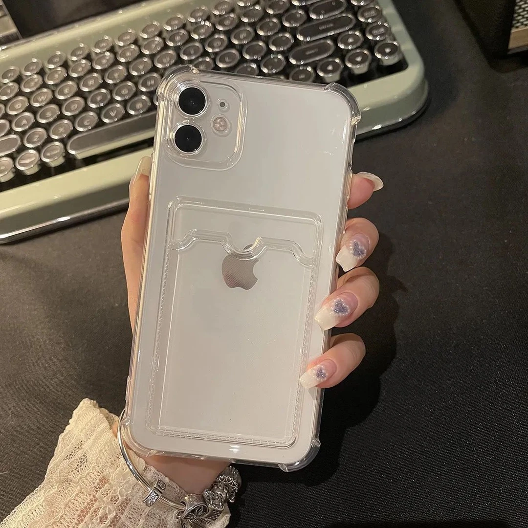 高级感苹果15plus手机壳卡套iPhone14可放照片12硅胶软11创意/13