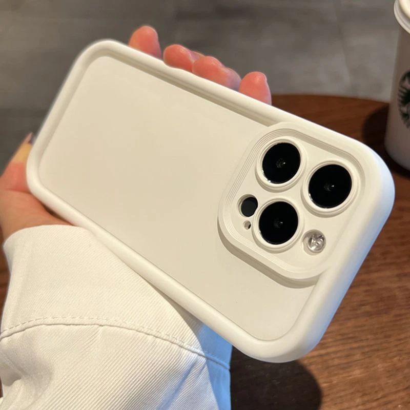 新极简精孔纯色苹果15手机壳iPhone14promax男女11防摔12硅胶13