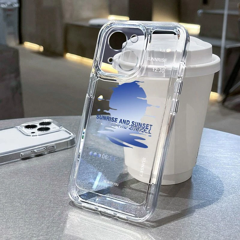 月亮倒影太空壳苹果14手机壳iPhone13新款硅胶软壳12透明超薄防摔