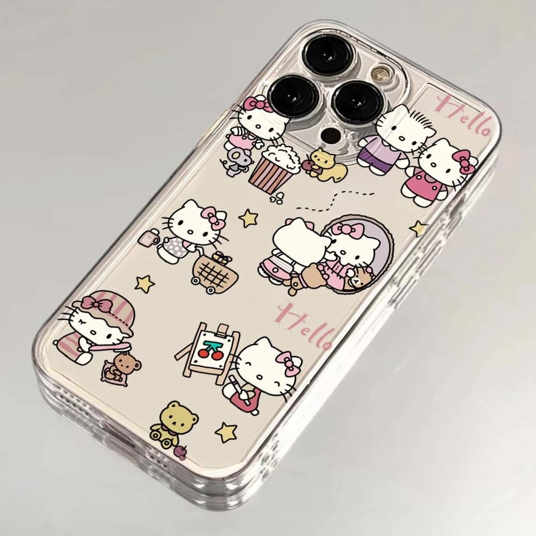 照镜子凯蒂适用于iPhone15/14/13/12手机壳11p苹果X/XS/XR壳7/8P