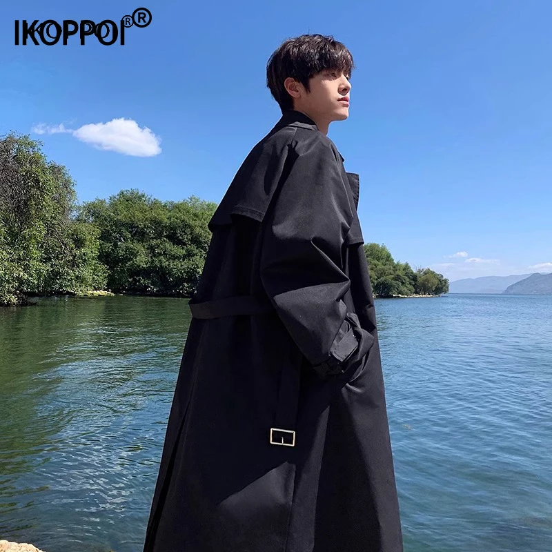 中长款风衣男士秋冬季韩版潮流轻熟风大衣宽松大码休闲百搭上衣服