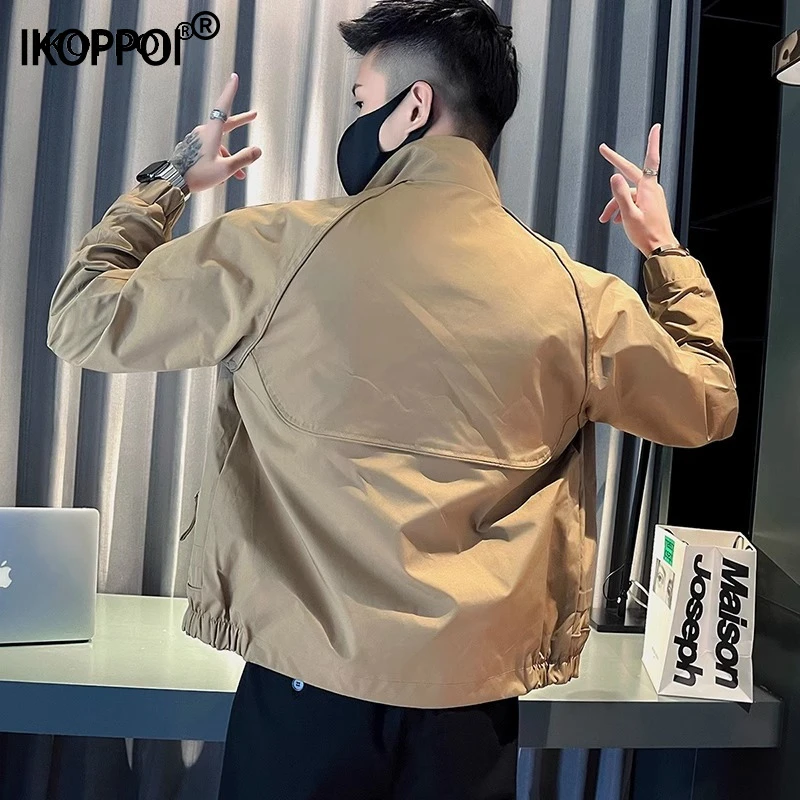 高端潮牌工装外套秋冬季男士上衣2024新款休闲痞帅气立领痞帅夹克