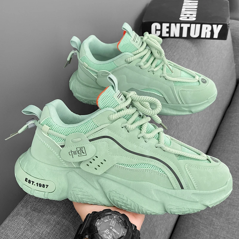 男士休闲鞋夏季新款透气厚底增高时尚百搭跑步鞋户外男款老爹潮鞋