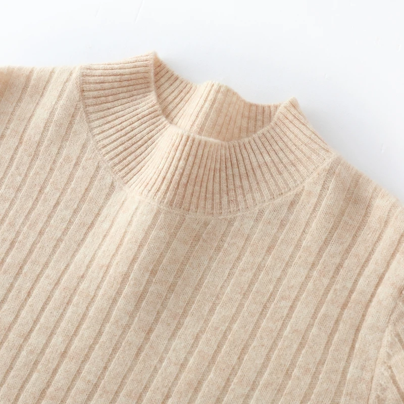 100羊毛 男童女童半高领羊毛衫儿童针织长袖毛衣中大童秋冬季