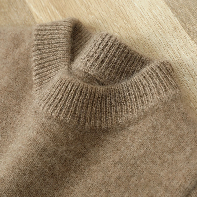 100羊毛 儿童双股加厚羊毛衫男童女童半高领毛衣秋冬中大童长袖