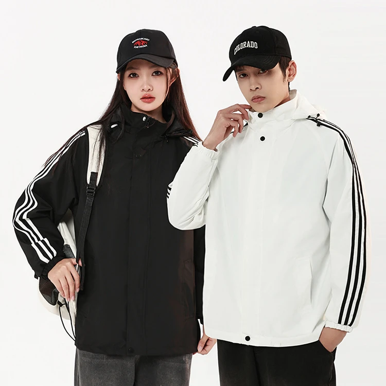 SEGOMON/森格蒙经典三条杠户外运动防风男女帽子可拆休闲夹克-309