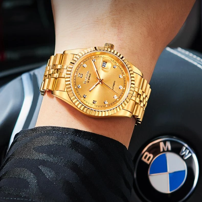 邦顿官方正品金日志正品经典全自动机械高端腕表防水机械男表XP