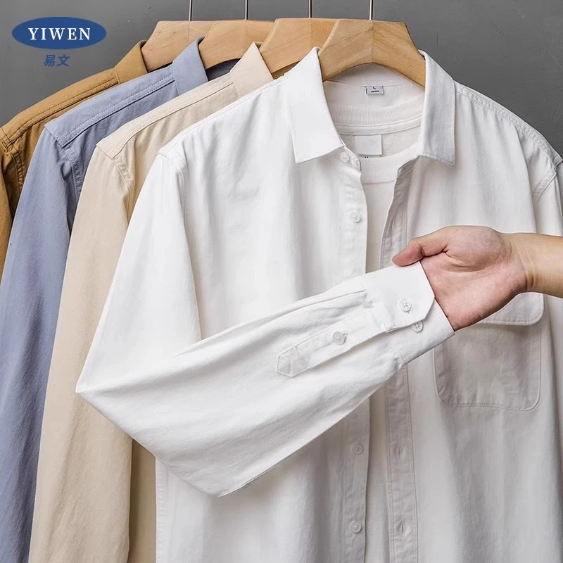 美式重磅工装长袖衬衫男士秋冬季宽松加绒翻领纯棉衬衣休闲外套潮