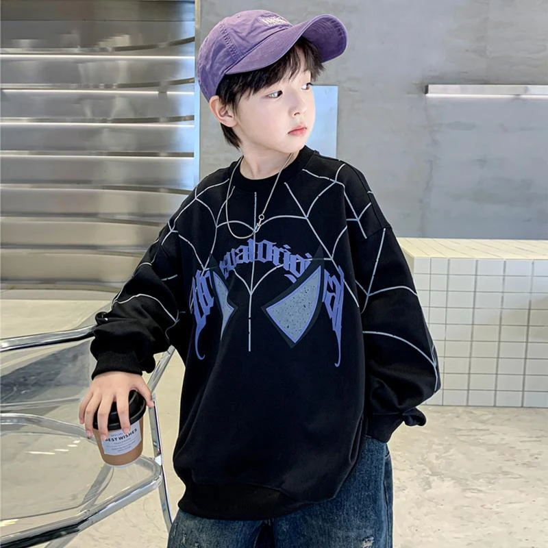 儿童装男童卫衣春秋款2024新款中大童秋装上衣男孩秋季帅气时髦潮