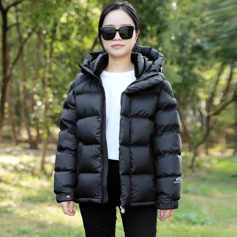 优淳羽加厚95白鸭绒羽绒服男女同款短款连帽东北户外抗寒保暖外套