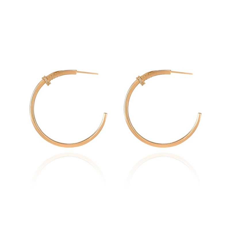 合金合成锆石耳饰 钉子大环耳饰 ZF-A447