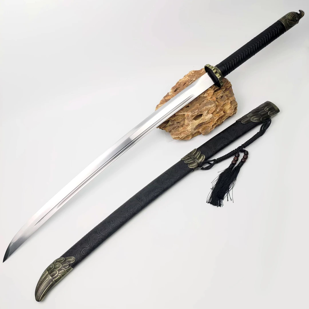 鹰瞵清刀|龙泉天子宝剑高锰钢刀合金装具身未开刃摆件