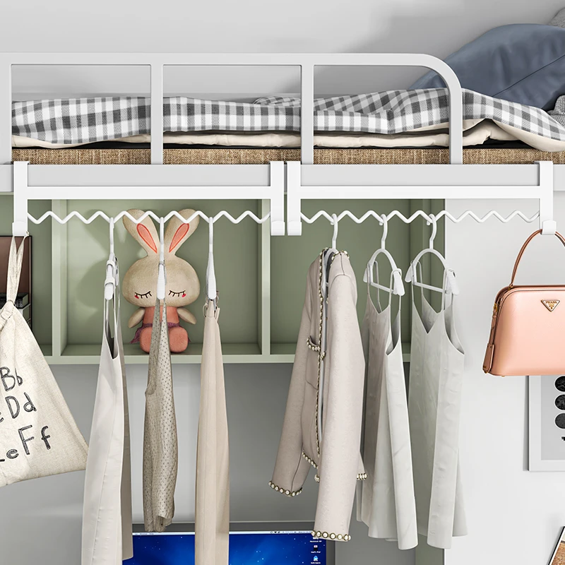 俊主厨床边波浪纹挂衣架大学生寝室挂衣钩床头置物架 宿舍衣物