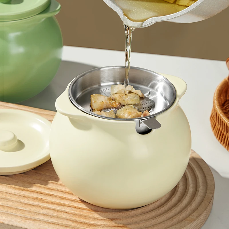 猪油罐家用带盖大容量陶瓷装荤油辣椒油红油罐子厨房专用储油容器