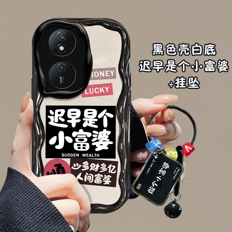 迟早是个小富婆荣耀畅玩Play8T手机壳耐脏软壳气囊防摔全包女新款