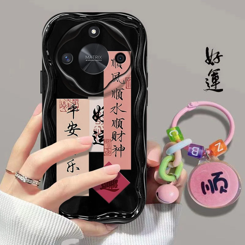 顺风顺水荣耀X50手机壳ALI-AN00气囊防摔软壳全包文字挂坠新年款