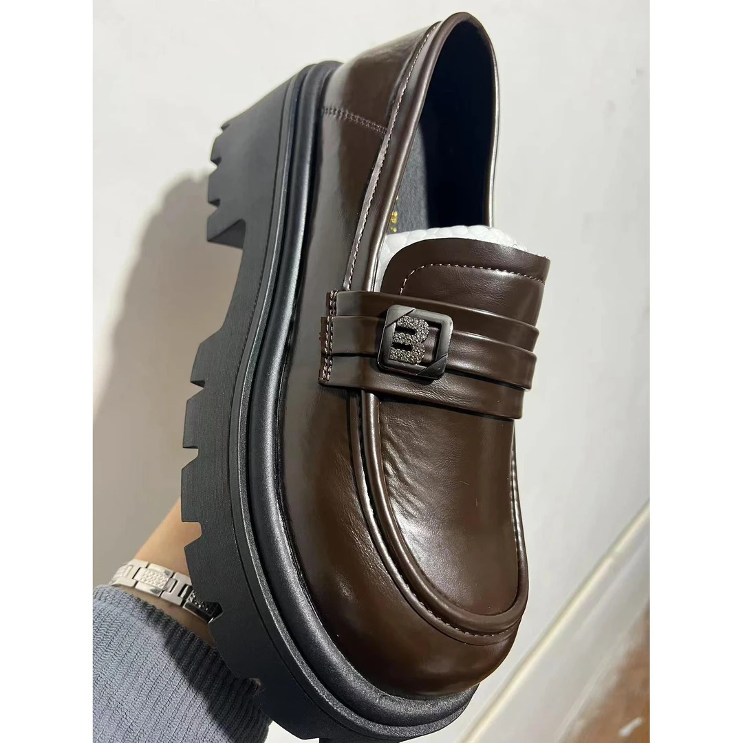 【老彭同学】英伦风小皮鞋百搭粗跟单鞋850-15