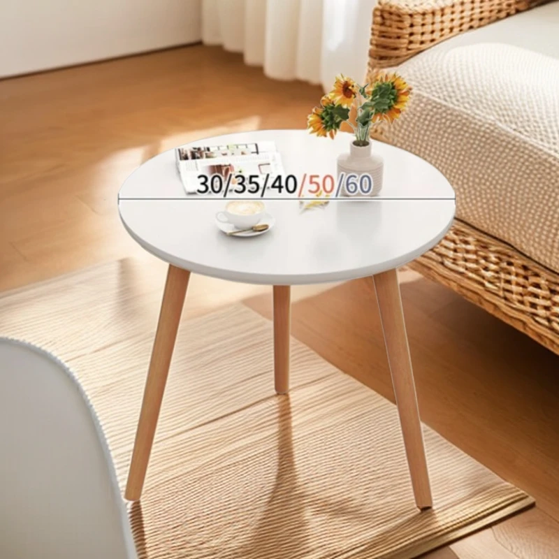 茶几现代出租房阳台边几卧室迷你角几双层圆桌欧式家用茶几桌角几