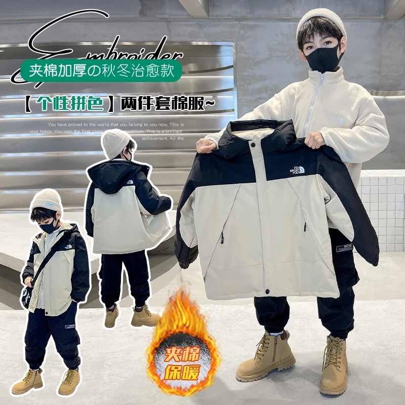 男童冲锋衣6-12岁潮款三合一儿童中大童外套冬季秋冬装加厚春秋款