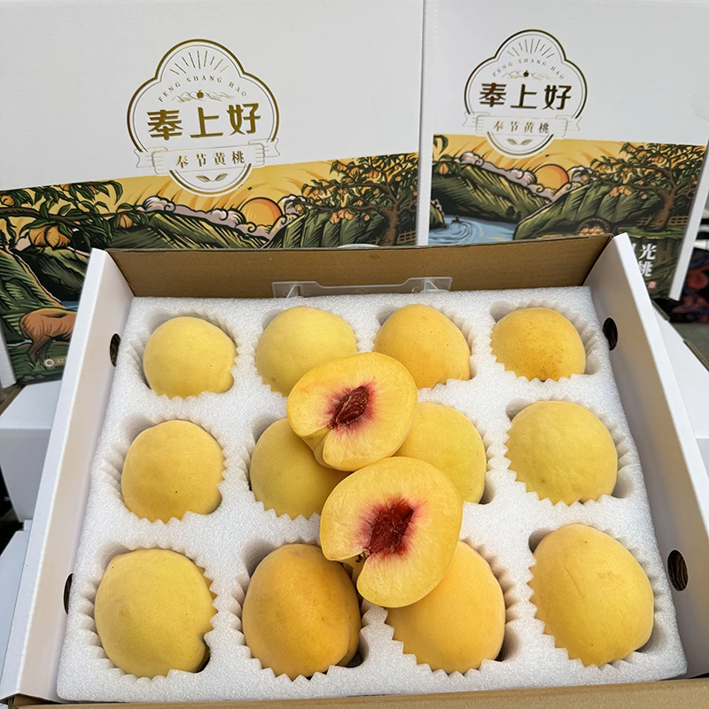 【乐鲜果园】奉上好奉节黄桃季节限量黄肉蜜桃12颗4.8斤 顺丰快递