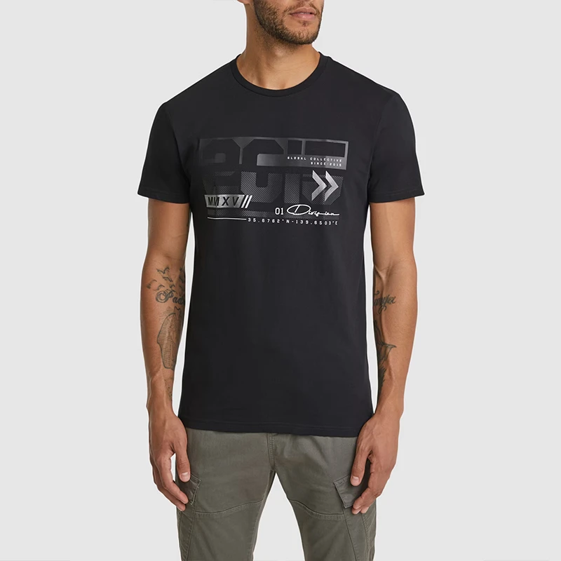 短袖t恤男士夏季纯棉印花薄款纯色打底衫圆领上衣