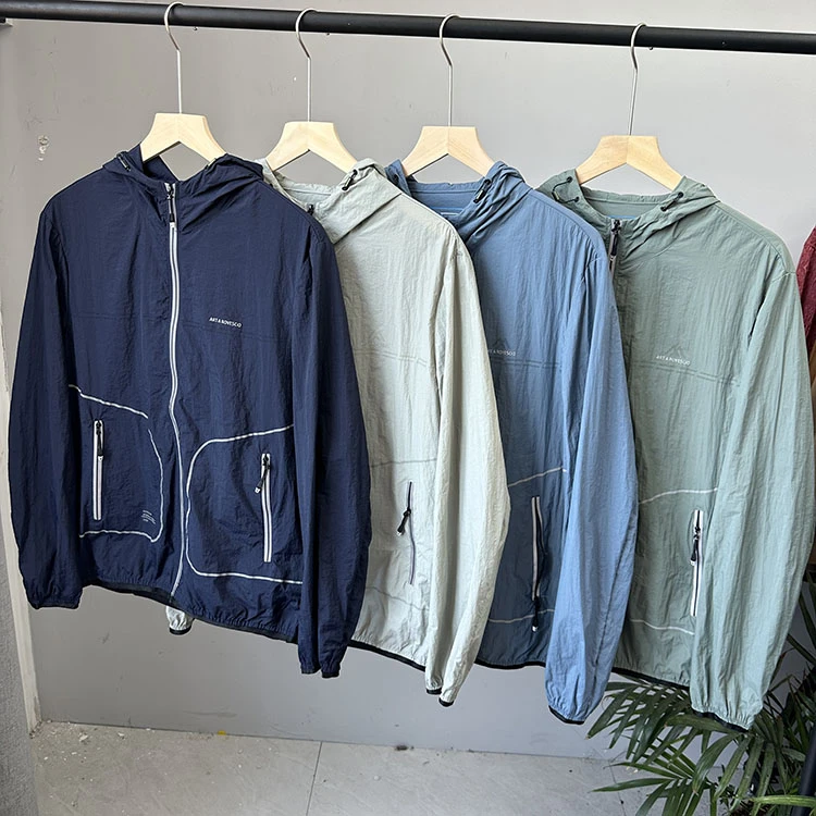 男士夏季透气轻薄款连帽夹克外套速干皮肤衣