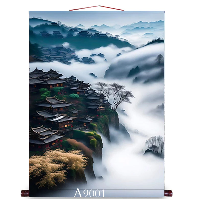 东北堂屋供奉挂画仙家堂口山水画堂单暗堂口风景画风水画仙堂背景