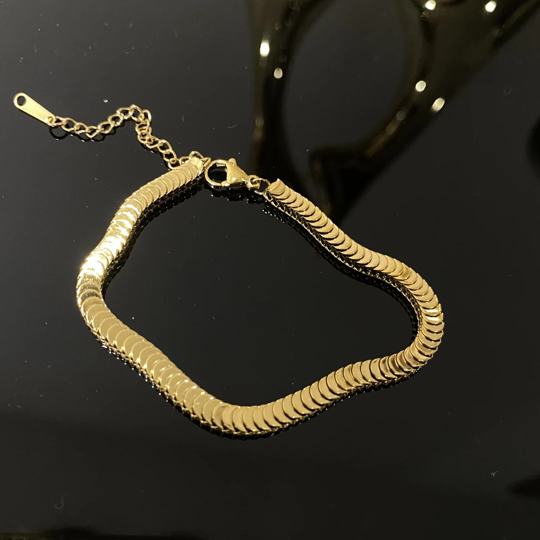 钛钢手链 鳞片镂空立体手链D013-8