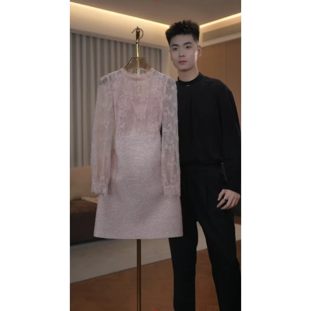 【语馨服饰】1924女春装2025年高贵气质连衣裙长袖蕾丝裙子