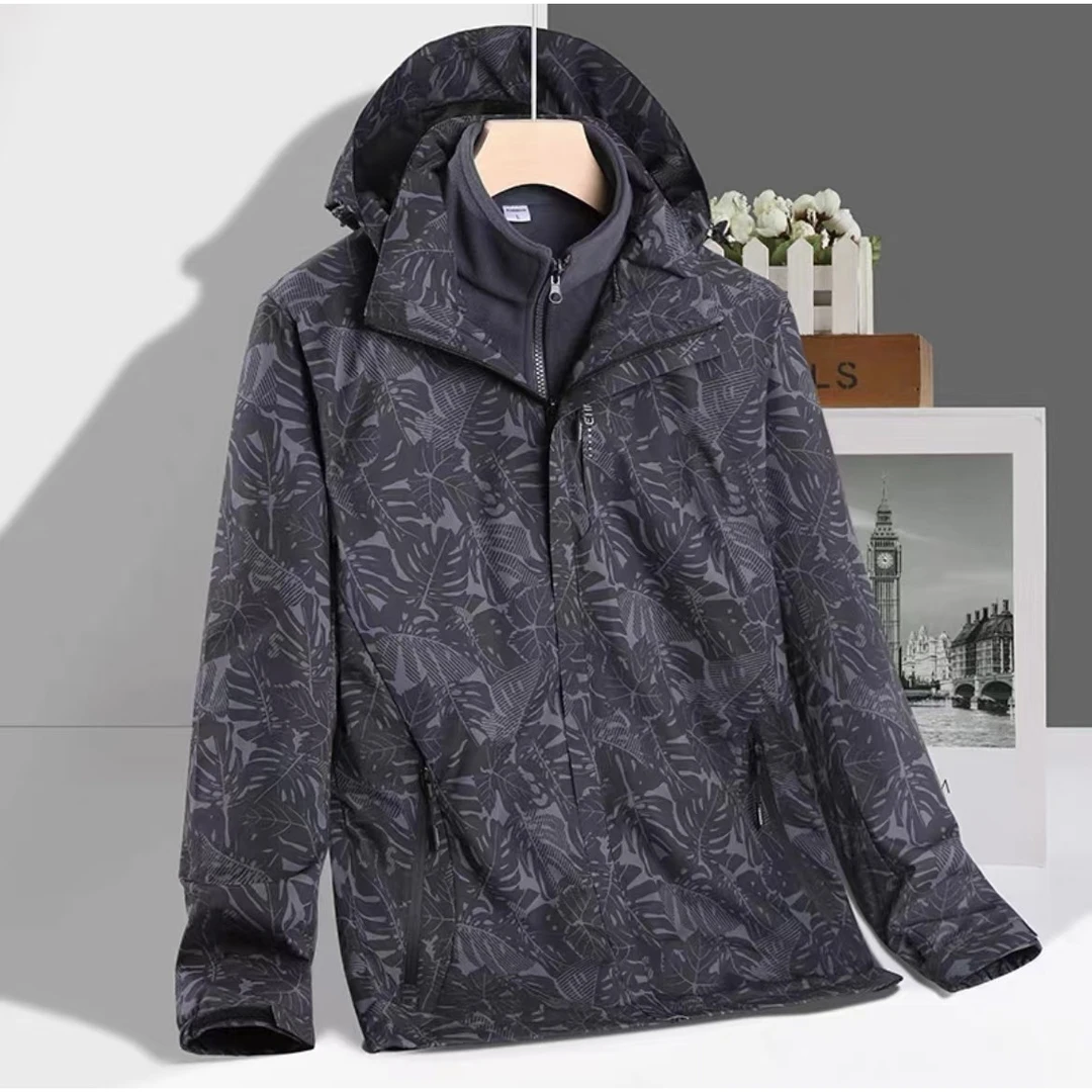 8619A-8619男士冲锋衣秋冬新款迷彩防寒保暖可拆卸防风防水户外