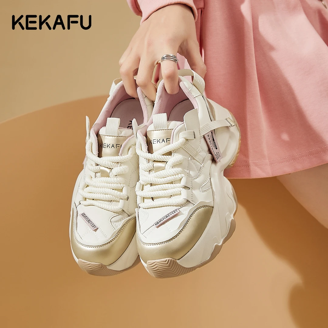 珂卡芙洋气老爹鞋女款2024新款夏季透气高颜值鞋子厚底增高运动鞋