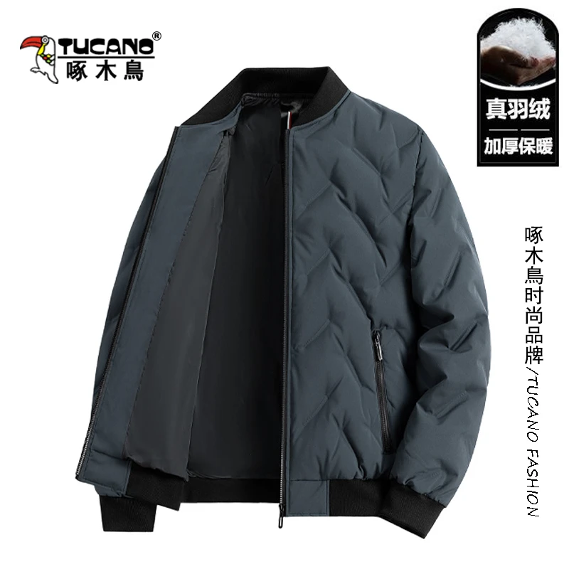 TUCANO/啄木鳥男士羽绒服保暖秋冬季休闲御寒锁温棒球领夹克外套
