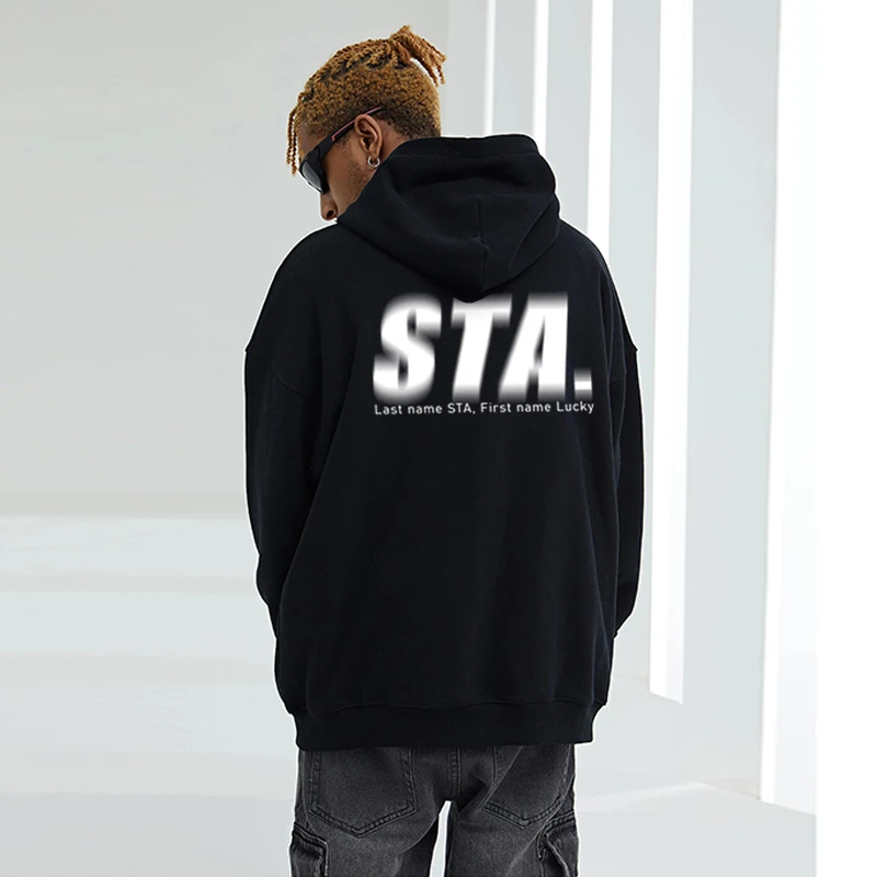 STA .K8幻影STA国潮牌春秋季连帽卫衣男美式休闲ins重磅宽松帽衫