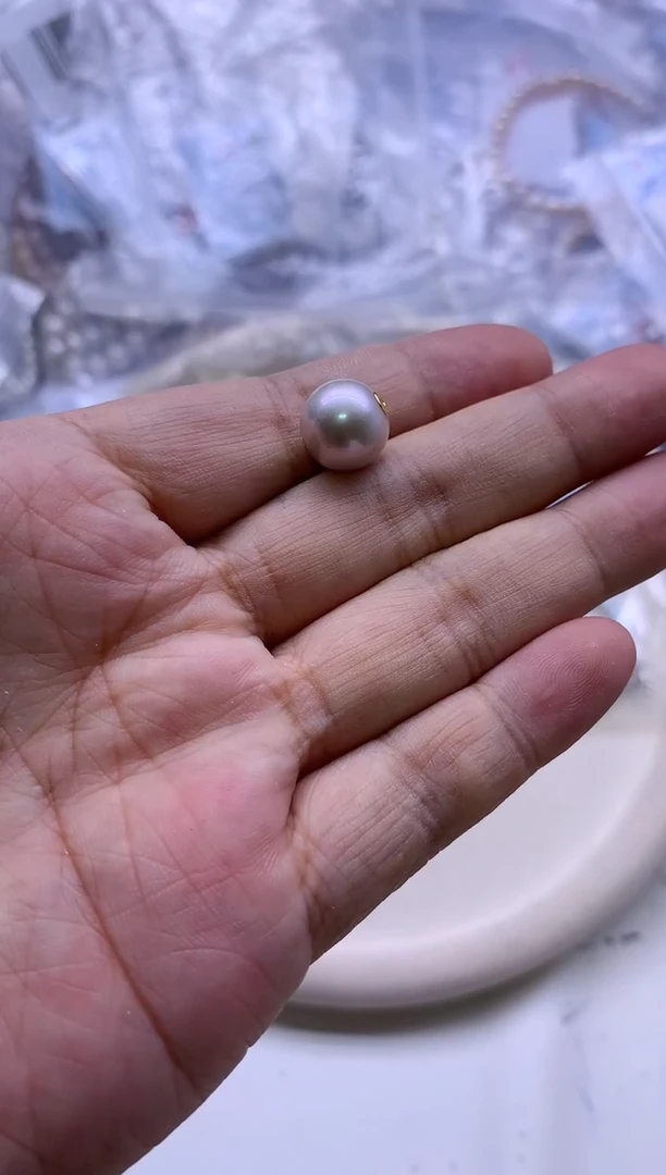 【闪购商品】淡水珍珠吊坠(不含链)18K金镶嵌淡水珍珠吊坠