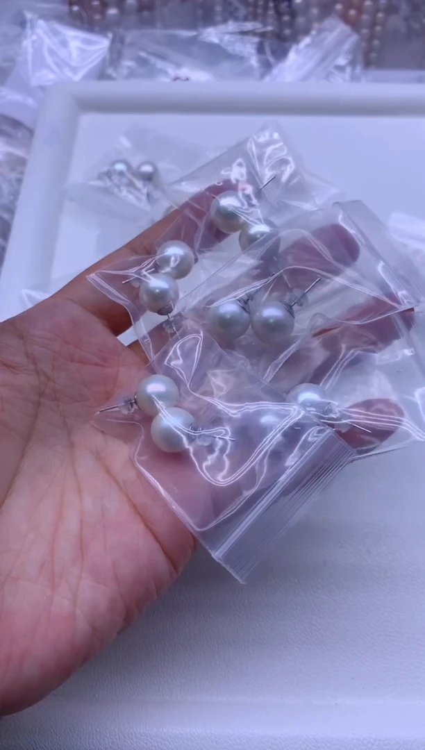 【闪购商品】淡水珍珠耳饰银S925镶嵌淡水珍珠耳钉多样性发其一