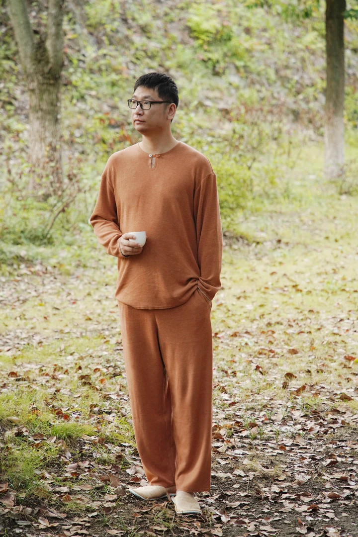 套头针织弹力长袖居家套装DM232CZ413