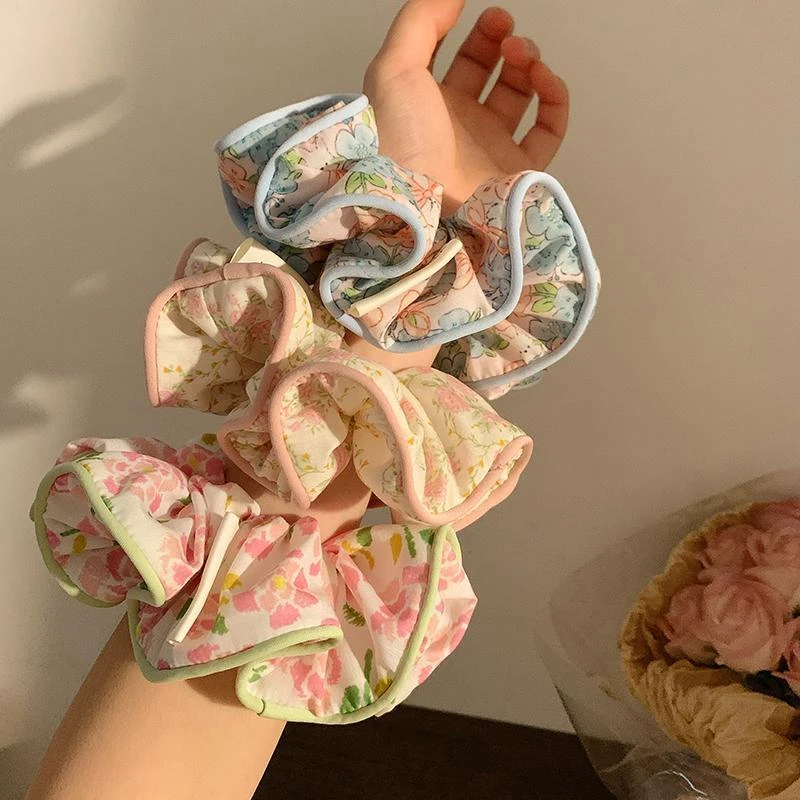 韩系温柔风~复古碎花大肠发圈女高级感皮筋ins风高颜值多巴胺配饰
